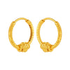 22KT (916) Yellow Gold Carved Hoop Earrings And Unique Bead Design