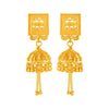 22KT (916) Yellow Gold Square Top Jhumka Gold Earrings