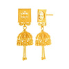 22KT (916) Yellow Gold Square Top Jhumka Gold Earrings