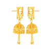 22KT (916) Yellow Gold Square Top Jhumka Gold Earrings