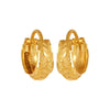 22KT (916) Yellow Gold Everyday Hoop Earrings With Geometric Design