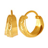 22KT (916) Yellow Gold Geometric Hoop Earrings