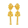 22KT (916) Yellow Gold Jhumka Earrings With Swinging Beaded Chains