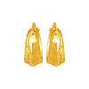 22KT (916) Yellow Gold Textured Hoop Earrings With Geometric Patterns