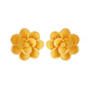 22KT (916) Yellow Gold Floral Stud Earrings With Textured Petals