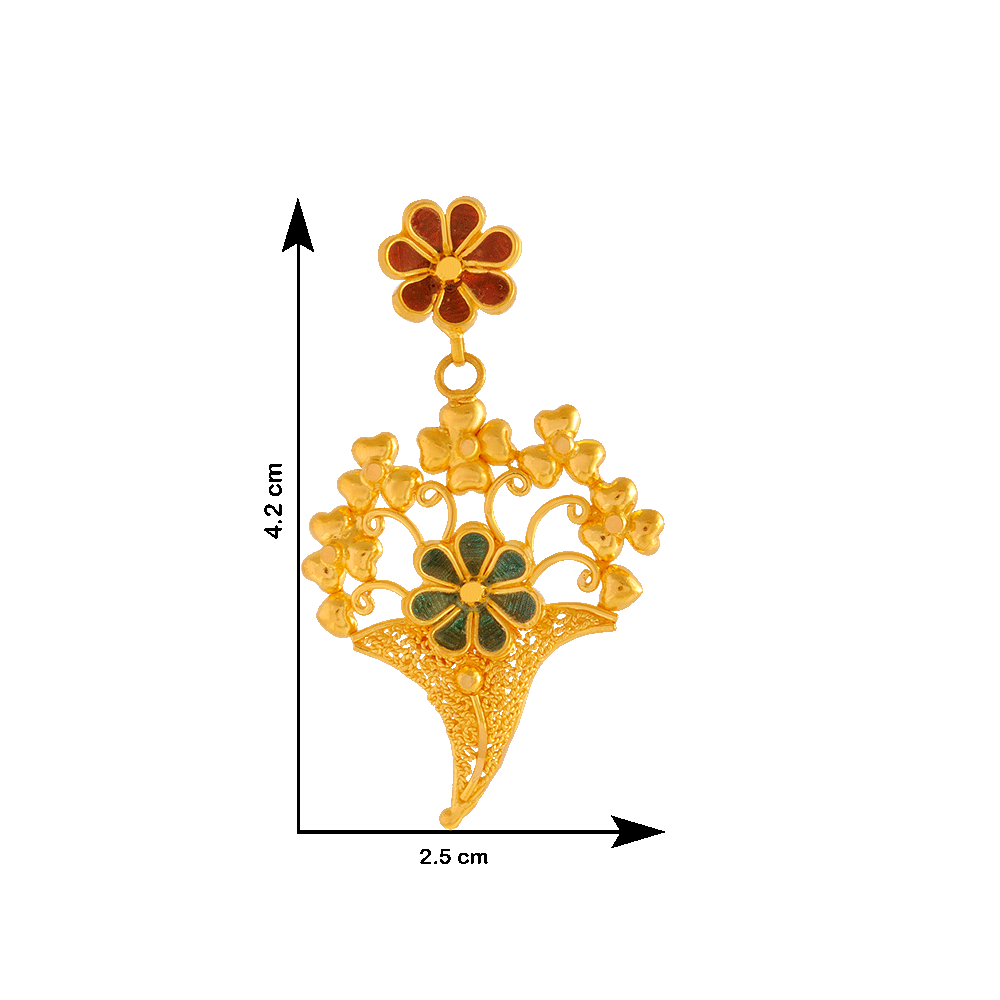 22KT Yellow Gold Jhumki Earrings for Women