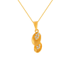 22KT (916) Yellow Gold and American Diamond Pendant for Women