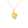 22KT (916) Yellow Gold and American Diamond Pendant for Women