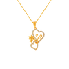 22KT (916) Yellow Gold and American Diamond Pendant for Women