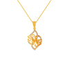 22KT (916) Yellow Gold and American Diamond Pendant for Women