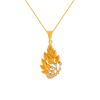 22KT (916) Yellow Gold and American Diamond Pendant for Women