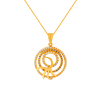 22KT (916) Yellow Gold, American Diamond and American Diamond Pendant for Women