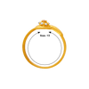 22KT Yellow Gold and American Diamond Ring for Women