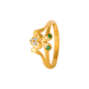 22KT Yellow Gold and American Diamond Ring for Women