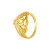 22KT Yellow Gold and American Diamond Ring for Women