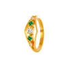 22KT Yellow Gold and American Diamond Ring for Women