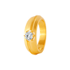 22KT Yellow Gold and American Diamond Ring for Men