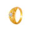 22KT Yellow Gold and American Diamond Ring for Men