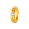 22KT Yellow Gold and American Diamond Ring for Men