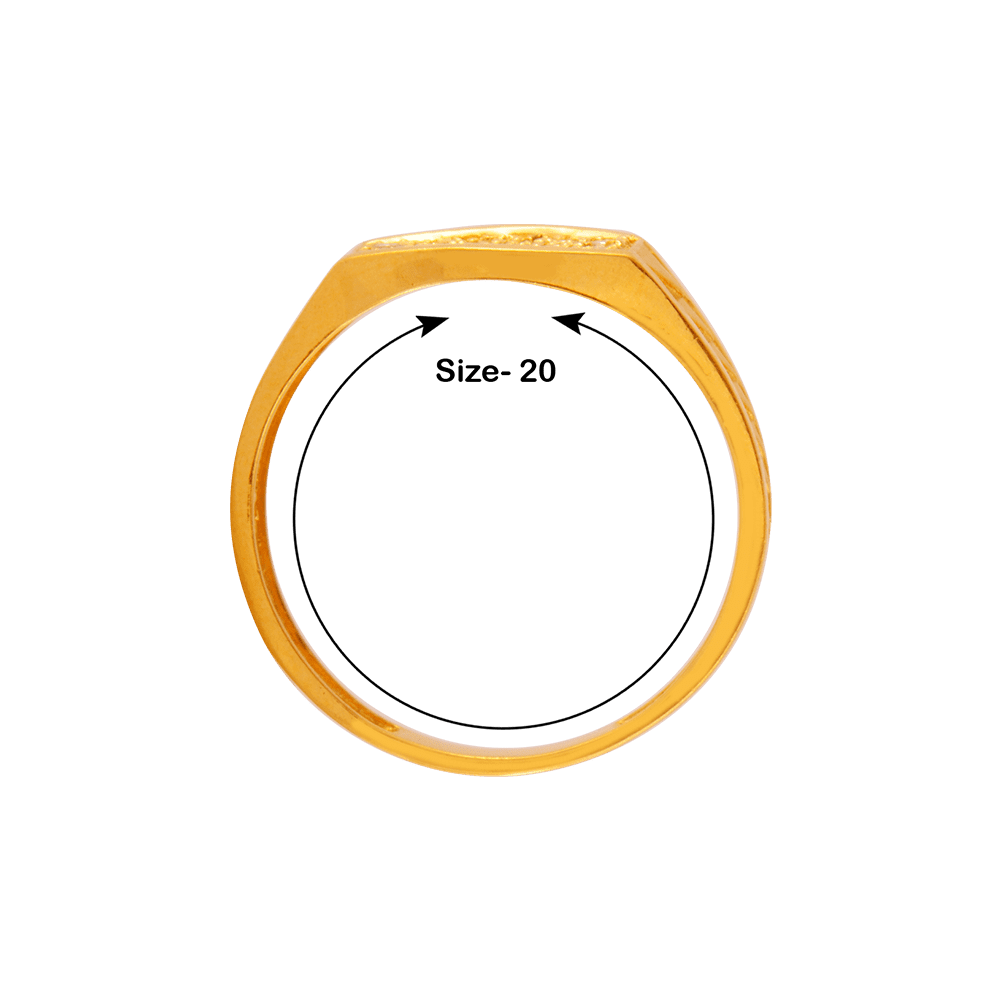 22KT Yellow Gold and American Diamond Ring for Men
