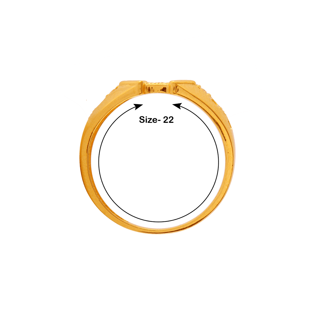 22KT Yellow Gold and American Diamond Ring for Men