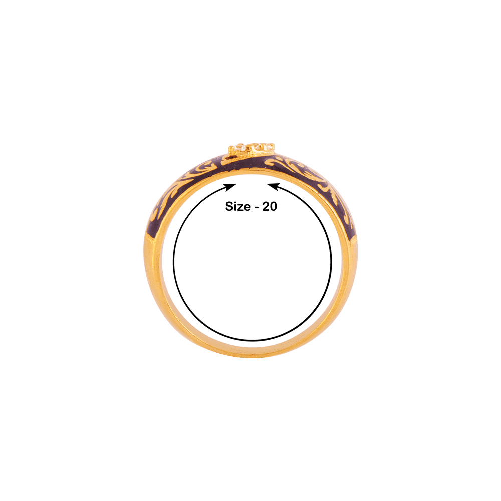 22KT Yellow Gold and American Diamond Ring for Men