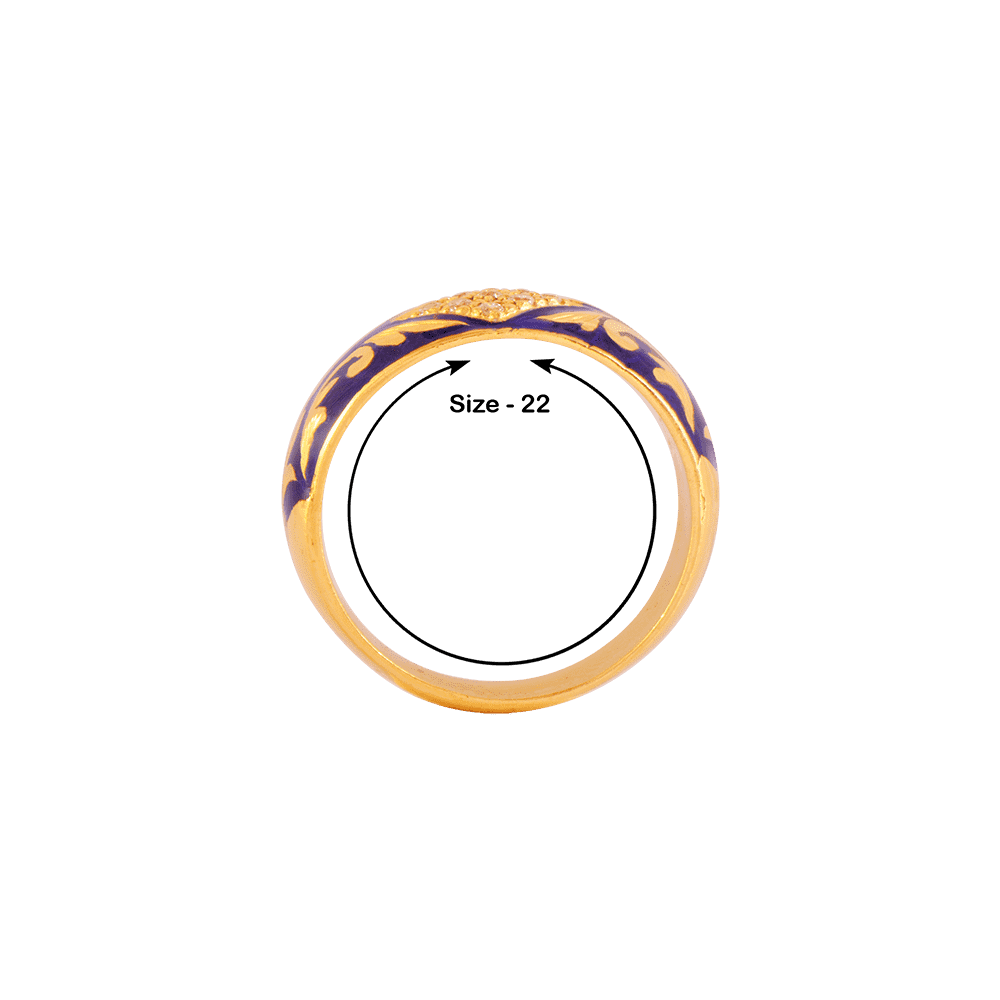 22KT Yellow Gold and American Diamond Ring for Men