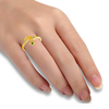 22KT Yellow Gold and American Diamond Ring for Women