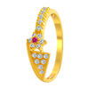 22KT Yellow Gold and American Diamond Ring for Women