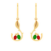 Elegant Birds and Leaf Design 22k Gold Drop Earrings from Valentine Collection PC Chandra