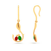 Elegant Birds and Leaf Design 22k Gold Drop Earrings from Valentine Collection PC Chandra