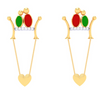 Exquisite 22k Gold Birds and Heart Motif Drop Earrings for Women PC Chandra Jewellers