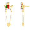 Exquisite 22k Gold Birds and Heart Motif Drop Earrings for Women PC Chandra Jewellers