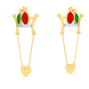 Exquisite 22k Gold Birds and Heart Motif Drop Earrings for Women PC Chandra Jewellers