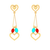 Alluring 22k Gold Twin Birds and Hearts DEsigner Dangler Earrings from Valentine Collection PC Chandra