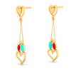 Alluring 22k Gold Twin Birds and Hearts DEsigner Dangler Earrings from Valentine Collection PC Chandra