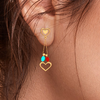 Alluring 22k Gold Twin Birds and Hearts DEsigner Dangler Earrings from Valentine Collection PC Chandra