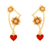 Charming 22k Gold Flowers and Heart Geometric Designer Earrings from PC Chandra Jewellers