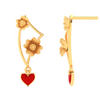 Charming 22k Gold Flowers and Heart Geometric Designer Earrings from PC Chandra Jewellers