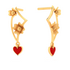 Charming 22k Gold Flowers and Heart Geometric Designer Earrings from PC Chandra Jewellers