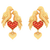 Gorgeous 22k Gold Lovebirds and Hearts Design Earrings for Women from PC Chandra