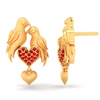 Gorgeous 22k Gold Lovebirds and Hearts Design Earrings for Women from PC Chandra