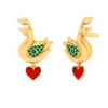 Alluring 22k Gold Swans Design Stud Earrings PC Chandra Valentine Collection