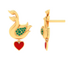 Alluring 22k Gold Swans Design Stud Earrings PC Chandra Valentine Collection