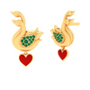 Alluring 22k Gold Swans Design Stud Earrings PC Chandra Valentine Collection