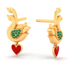 Alluring 22k Gold Swans Design Stud Earrings PC Chandra Valentine Collection