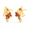 Elegant 22k Gold Butterflies and Hearts Stud Earrings from PC Chandra Valentine Collection