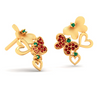 Elegant 22k Gold Butterflies and Hearts Stud Earrings from PC Chandra Valentine Collection