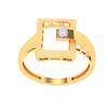 Square Shape Male Gold Ring With White Stone\
From Goldlite Collection