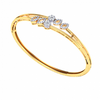 22k elegant gold bangle with floral and leafy design from Goldlites Collection